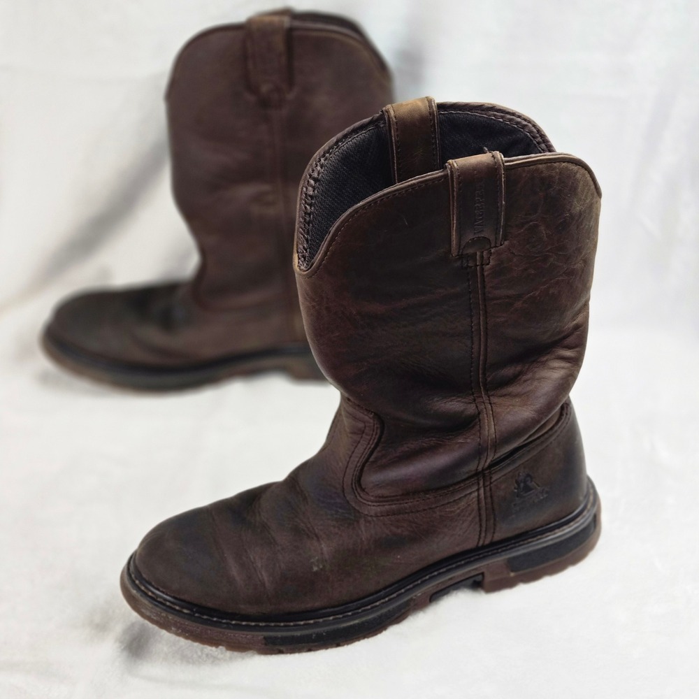 Rocky Western Brown Leather‎ Waterproof Boots size 6 Men's Kids 8 WP   RKW0300Y